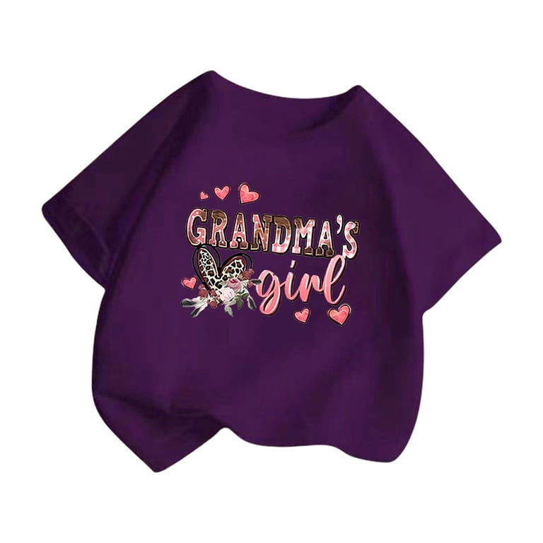 RMGVDSD Girls T Shirts Summer Short Sleeve Fashion Heart Print Tee
