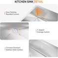 thumbnail image 2 of ROVSUN 32 Inch Stainless Steel Undermount Kitchen Sink, Commercial Kitchen Utility Farmhouse Sink, Workstation Sink, Single Bowl Kitchen Sinks for RV, Restaurant, Travel Trailer, Garage, 2 of 18