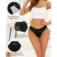 thumbnail image 2 of Sunm Boutique Cheeky Underwear for Women Cheeky Panties Lace Stretch High Cut 6 Pack, 2 of 6