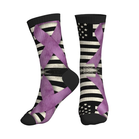 Athletic Socks Lupus Cancer Awareness Flag Sport Running Calf Socks Crew Socks for Men Women