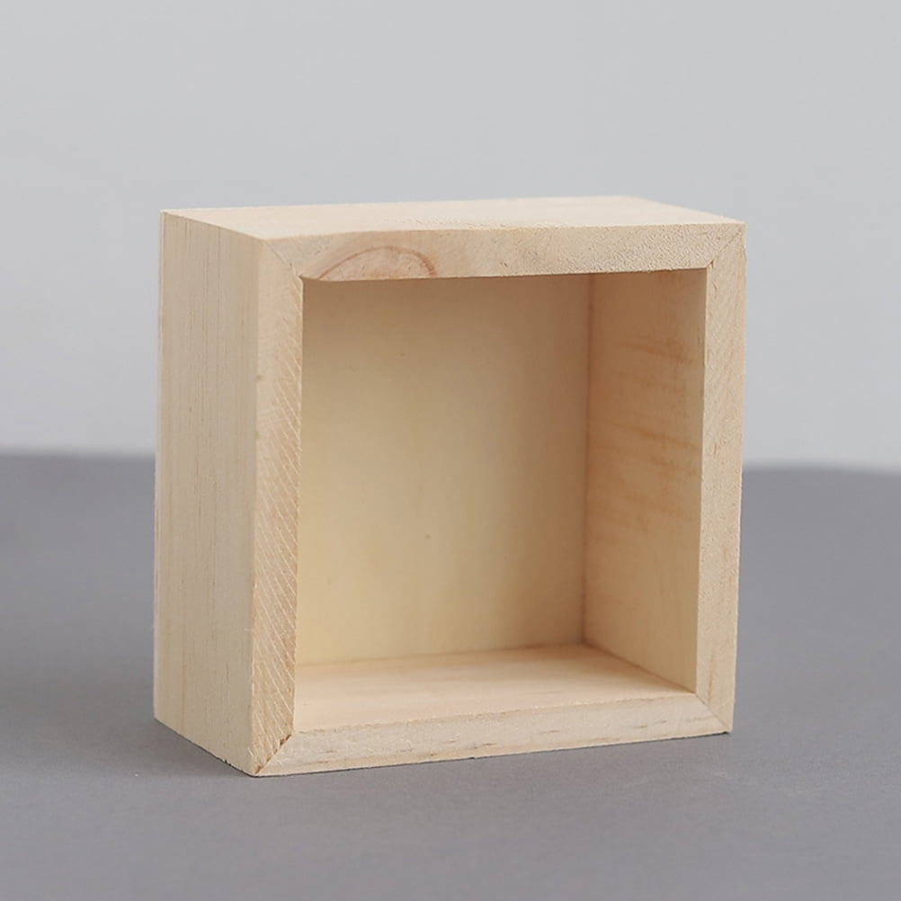 PAMINGONO 6pcs Rustic Crates for Decor Small Unfinished Boxes Natural Wood Craft Organizer Artists