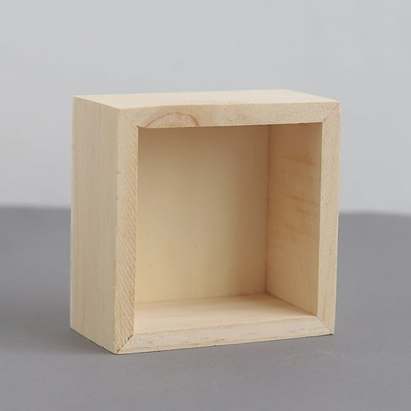 HAMPPLIES Small Wood Crate Natural Wood 6Pcs 2.36X5.89X5.89In