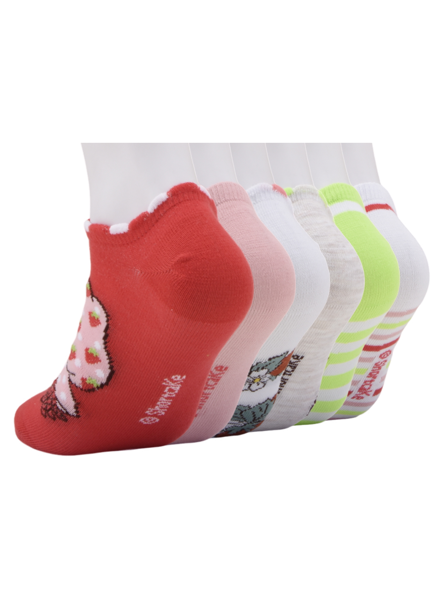 Strawberry Shortcake Girls No-Show Socks, 6-pack, Sizes S-L