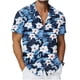 thumbnail image 5 of Ceisia Men's Tropical Floral Print Short Sleeve Button Down Hawaiian Shirt for Beach Vacation Blue L Gifts, 5 of 7