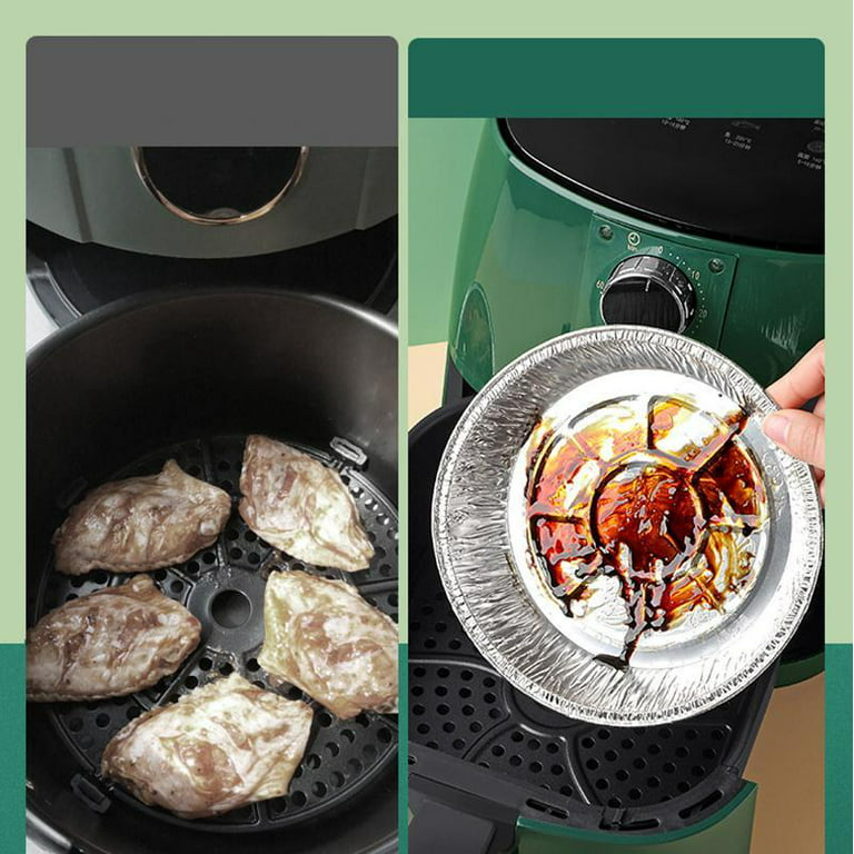 Round Aluminum Pans Disposable Liner Non-Stick Steaming Basket BBQ Drip  Cake Pan Air Fryer Foil Baking Tray Kitchen Baking Tool - AliExpress