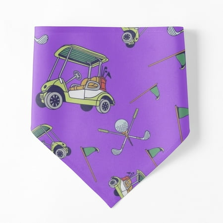 Golf Pattern Dog Bandana - Triangle Bibs Scarf Pet Accessories