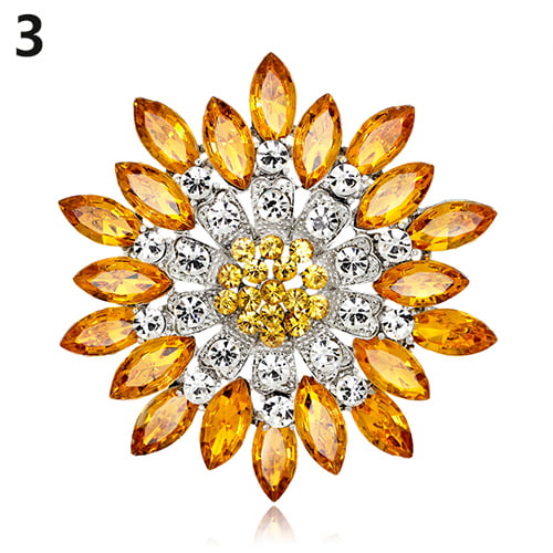 Besufy Women Brooch Pin,Brooch Flower Shape Rhinestone Design Alloy Brooch  Pin for Bouquet