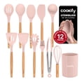 thumbnail image 1 of Juego de Utensilios de Cocina Silicona y Madera Accesorios para Cocinar, 12 pzas (Rosa), 1 of 7