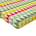thumbnail image 2 of Ambesonne Geometric Fitted Sheet, Triangles Colorful, Twin Size, Dark Coral Pale Green, 2 of 3