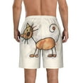 thumbnail image 3 of Kdxio Brown Cat Cartoon Pattern Mens Casual Shorts - Drawstring Summer Beach Sports Shorts for Men, 3 of 9