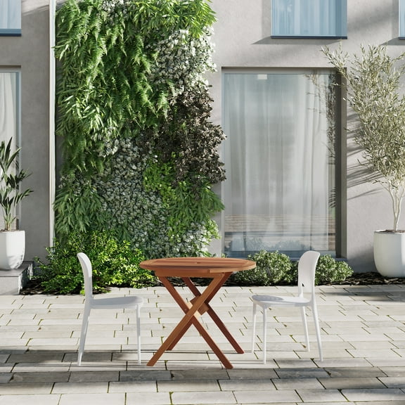 Amazonia Asgard 3- Piece Eucalyptus Wood Outdoor Dining Set White