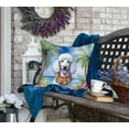 thumbnail image 4 of White Poodle Luau Throw Pillow 18 in x 18 in, 4 of 5