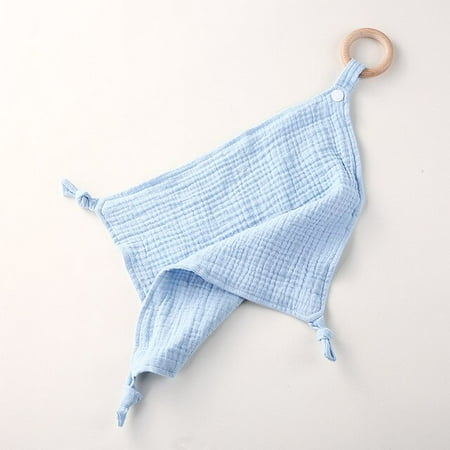 

QWZNDZG Newborn Appease Towel Solid Breathable Cotton Snap Ring Appeasing Toy Pacifying Towel Infant Blanket Saliva Towel for Dining