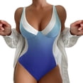 thumbnail image 1 of FhsagQ Ensembles de Maillots de Bain pour Femmes 2 Pcs Bikini Femmes Imprimé Maillots de Bain Monokini Maillots de Bain Col en V Maillots de Bain Femmes Ensembles de Maillots de Bain Robe Slip Ensembles de Maillots de Bain Transparents Bleu TTG, 1 of 4