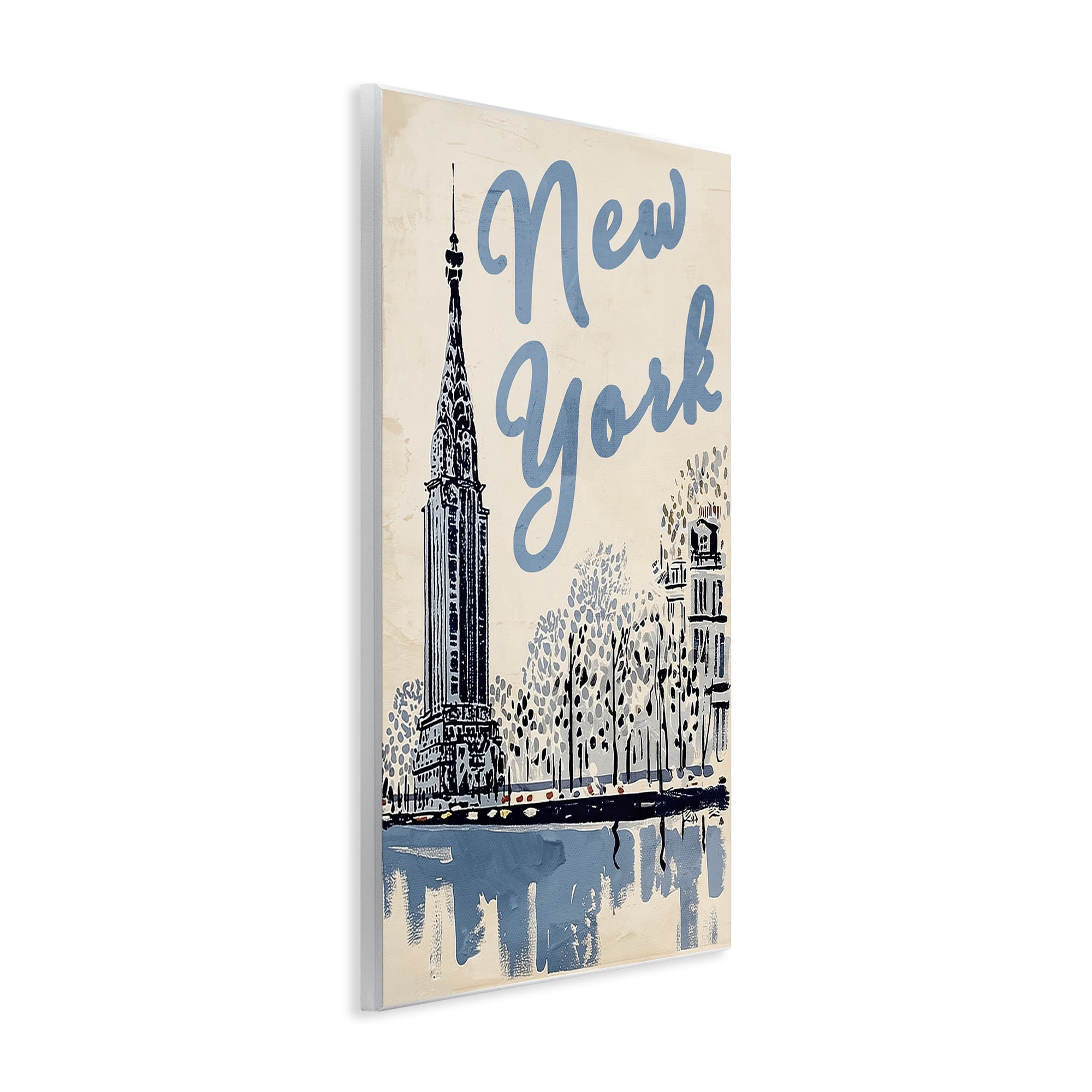 Stupell Industries Blue & Beige New York Travel Wall Plaque Art, design by Annabelle Hall