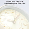 thumbnail image 2 of Reloj despertador analógico silencioso vintage beige con diseño de metal que no hace tictac para dormitorios y oficinas, funciona con pilas, 2 of 5