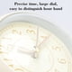 thumbnail image 2 of Reloj despertador analógico silencioso vintage beige con diseño de metal que no hace tictac para dormitorios y oficinas, funciona con pilas, 2 of 5