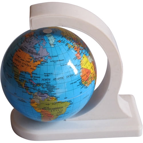Floating Rotating Globe on a Stand, White - Walmart.com