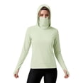 thumbnail image 7 of QATAINLAV SPF Shirts for Women Long Sleeve UPF 50+ Sun Protection Hoodies with Face Mask Lightweight Rash Guards Thumb Holes Hiking Tops Mint Green M, 7 of 7