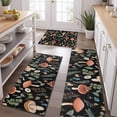 thumbnail image 2 of Brown Mushroom Flower Black Pattern Kitchen Rugs Sets Of 3,Kitchen Runner Rugs Non Skid Washable,Decorative Kitchen Floor Mats for Kitchen,Sink,Laundry,17"x30"+ 17"x47" + 17"x59", 2 of 6