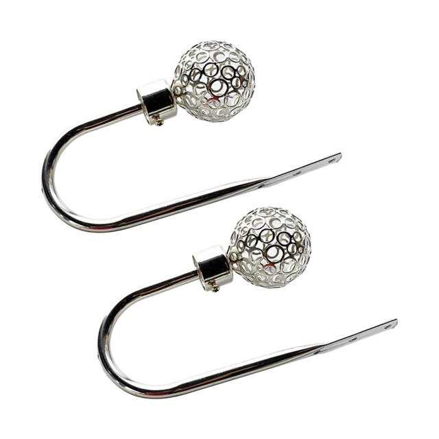 Maoww 2 Pièces Rideau Tieback en Forme de U Anti-Rouille Ménage Chambre à Coucher Étude Salon Hôtel Drapé Crochet Fixation Accessoires Argent Type 1