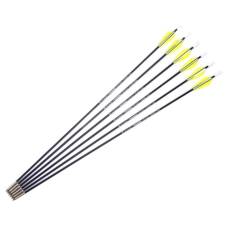 6PCS 26" Spine1000 Fiberglass Archery Arrows For Recurve Bow Hunting