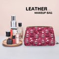 thumbnail image 4 of Cartoon Cute Dog Rose Red Makeup Bag, Large Capacity Travel Cosmetic Bag for Women Girls- Travel Toiletry Bag Leather Portable Waterproof Makeup Case Organizer with Handle, 4 of 4