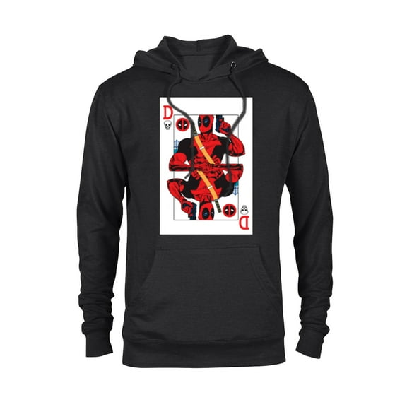 Marvel Deadpool Wade Wilson Playing Card - Pullover Hoodie for Adults - Customized-Black