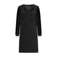 thumbnail image 6 of Xdegoge Velvet Dress for Women, Long Sleeve Sequin Cuff A Line Midi Dresses with Cowl Neck, Elegant Evening Party Wear, 6 of 8