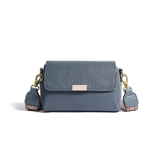 Women's Wide Strap Leather Shoulder Bag Women's Black Modern Bags Stylish Handbag Medium Size