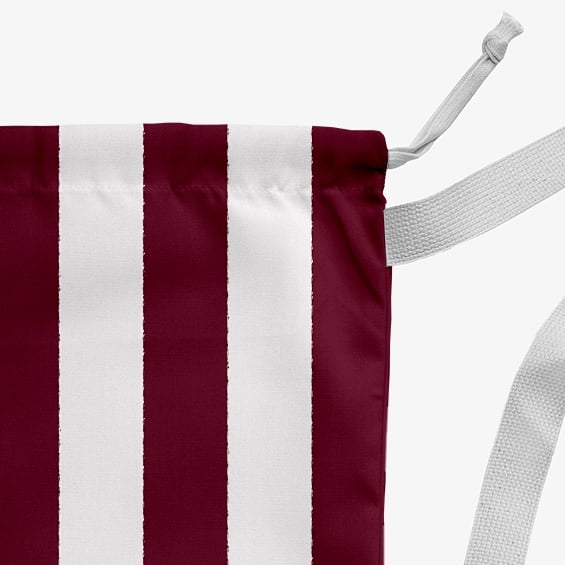 Simply Daisy Canvas Stripe 28 x 36 in Maroon Laundry Bag