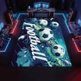 thumbnail image 4 of Sports Theme Area Rugs, Blue Cartoon Football Soccer Carpet, Washable Non Slip Low Pile Soft Rug for Living Room Bedroom Decor Mat 4ftx6ft, 4 of 8