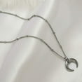 thumbnail image 5 of Stainless Steel Moon Crescent Half Circle Charm Statement Anniversary Colloar Necklace, 5 of 6