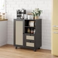 thumbnail image 6 of STARY Sideboard Buffet Cabinet, Accent Cabinet with Drawers and Adjustable Shelf for Kitchen, Living Room, Entryway, Black, 6 of 7