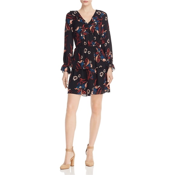 Vestido Floral de seda Joie A-Line negro mediano