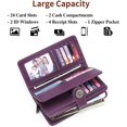 thumbnail image 3 of Wallets For Women Leather Credit Card Holder With Rfid Blocking Large Capacity Wristlet, 3 of 4