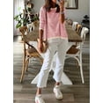 thumbnail image 4 of XCHQRTI Women's Striped Long Sleeve Tops Drop Shoulder Color Block Shirts Lightweight Pullover, 4 of 7