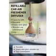 thumbnail image 4 of 3 Hanging Car Air Freshener Diffuser Bottles - 6 Refillable Aromatherapy Perfume Pendants, with Wooden Cap and Rope for Transparent Empty Glass, for Vehicle Decoration, Closet Fragrance, 4 of 5