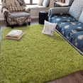 thumbnail image 5 of Softlife Stylish Soft Shaggy Velvet Carpet for Living Room/Bedroom, Fluffy Area Rugs, 4' x 5.9' , Green, 5 of 8