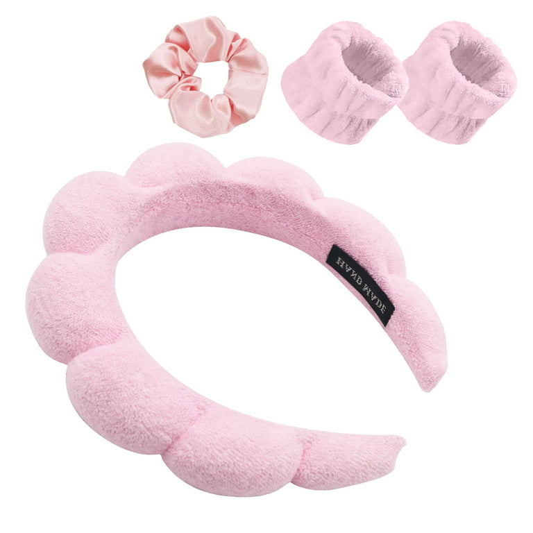 Xtinmee 48 Pcs Spa Headband Bulk Pink Party Supplies Wristband Eye Mask for  Girls Women Birthday Sleepover Party Favors(Pink)