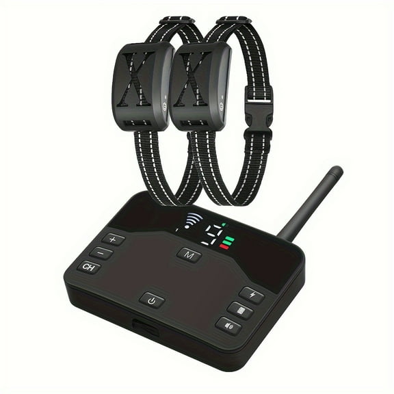 Dog Fence, Electric Fence For 1- 3 Dogs Shocks Training Collar Remote 3-in-1, Pet Containment System With Adjustable Vibration & Shock Training Collar For All Dogs, With Radius Range From 9.14meter T