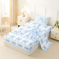 thumbnail image 2 of Erosebridal Cute Coquette Bowknot Twin Sheet Sets For Kids,Blue Cartoon Letter A Monogram Bedding 3-Piece, 2 of 6