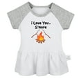 thumbnail image 1 of I Love You S'more Bonfire Marshmallows Funny Dresses For Baby, Newborn Babies Skirts, Infant Princess Dress, 0-24M Kids Graphic Clothes (Gray Raglan Dresses, 18-24 Months), 1 of 4