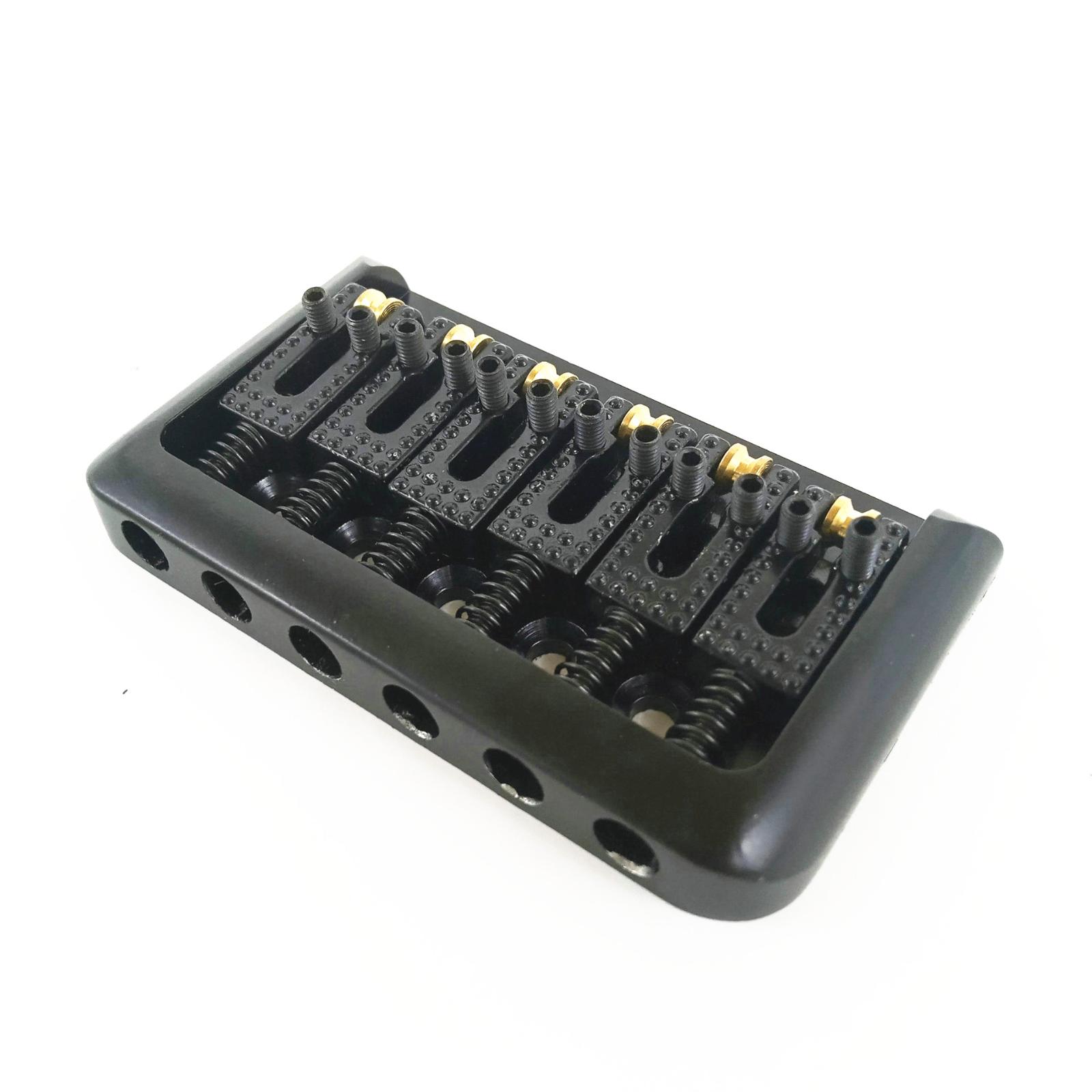 NATEFEMIN Hardtail Bridge with Roller Saddles for Electric Guitar 6 String 10.5mm Spacing Zinc Alloy Wrench Included