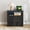 Black, variant on Lacoo End Table Set of 2 with Lights & Power Outlet, Fluted Nightstand with 2 Drawers for Bedroom, Sofa Side End Table for Living Room, Natural