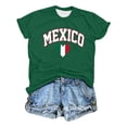 thumbnail image 3 of Trendfront Womens Crewneck Mexico Letter Heart Graphic Tee Short Sleeve T Shirts Basic Everyday Casual Travel Souvenir Top, 3 of 3