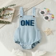 thumbnail image 2 of Okbabeha Baby Boys First Birthday Outfits One Year 1st Birthday  one-piece  Summer Romper Infant Sleeveless Letter Embroidery Overall, 2 of 8