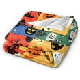 thumbnail image 2 of Halloween Blanket Ghost Skeleton Fleece Throw Blanket Fuzzy Plush Super Soft Cozy Warm Halloween Pumpkin Decor Blanket Gifts for Boys Girls Kids Women 40"X50", 2 of 6