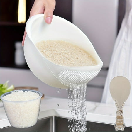 

1pc/2pcs/3pcs Multi-Functional Kitchen Washing Basket Basin - Drain Water Wash Rice Perfect For Cleaning Vegetables And Fruits And More With Convenient Features - Ideal For Various Uses And Users