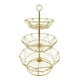 thumbnail image 2 of Cesta de frutas de 3 niveles, soporte para frutero de cocina, soporte de almacenamiento para mesa de comedor Oro hexagonal, 2 of 9
